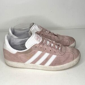 Adidas Gazelle Shoes Mens Size 6 Pink White Suede Originals Low Top Sneakers